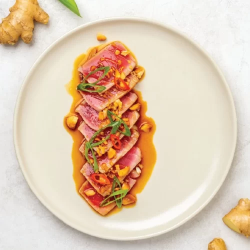 Tuna Tataki with Toasted Macadamia nuts