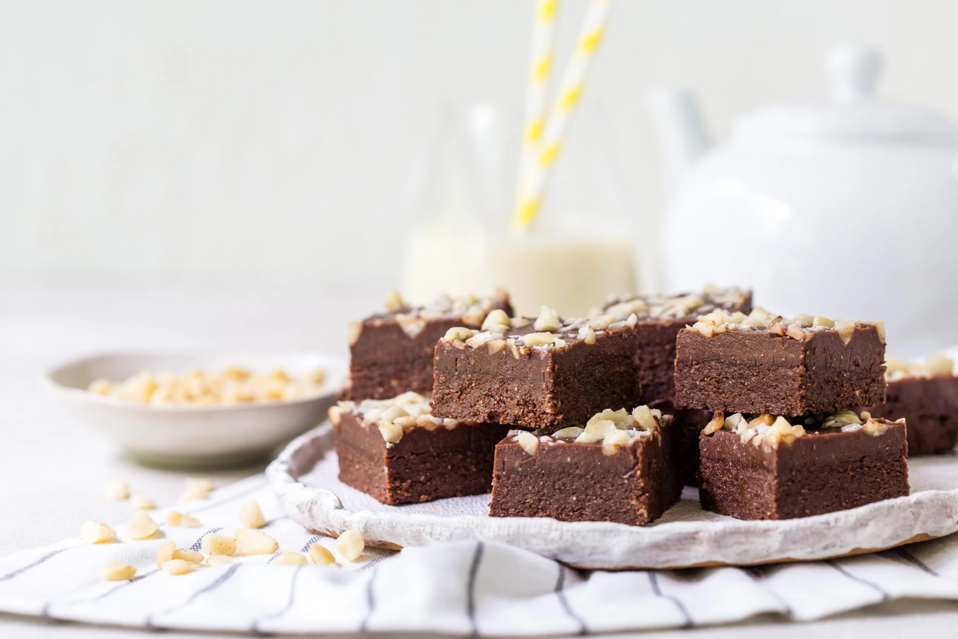 No bake gluten free macadamia brownies
